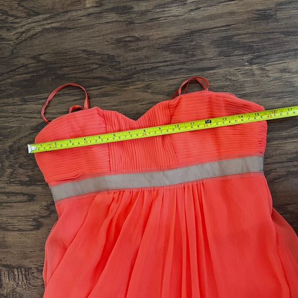 BCBG Maxazaria Strapless Coral Pink Long Formal Maxi Dress Gown Size 6 - Picture 13 of 16